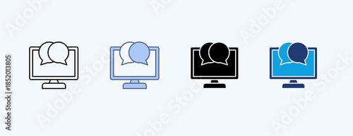 Online Communication Multiple Icon Illustration Vector