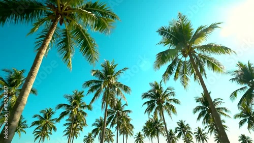 Wallpaper Mural palm trees against blue sky Torontodigital.ca