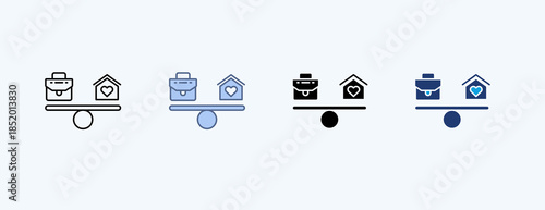 Work Balance Multiple Icon Illustration Vector