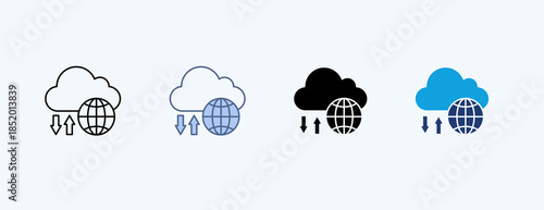 Cloud Storage Multiple Icon Illustration Vector