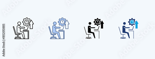 Remote Productivity Multiple Icon Illustration Vector