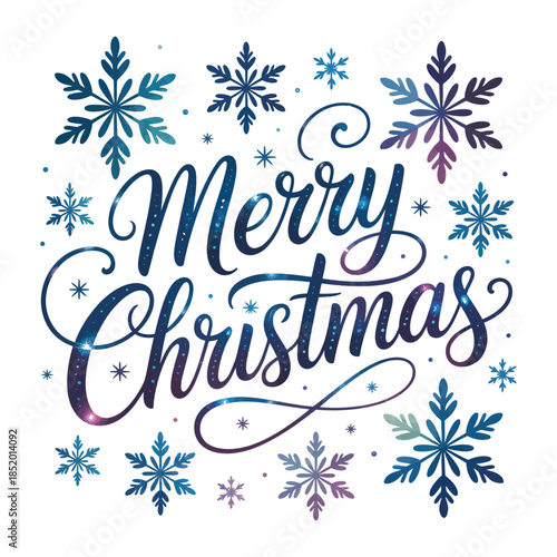 Merry christmas card with snowflakes decoration seasonal greeting space design christmas holiday party merry christmas and happy new year text template
