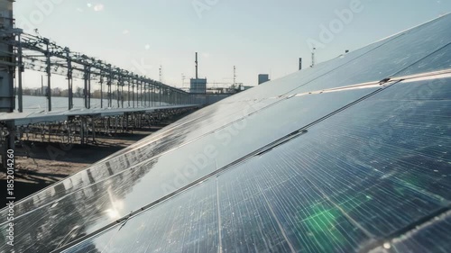 Solar Panels at Renewable Energy Facility.