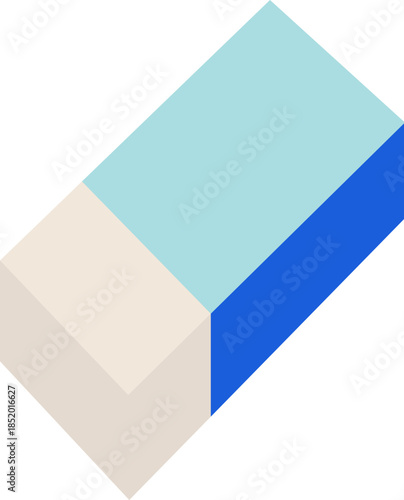 Rectangular Eraser: Simple and clean image of an eraser, presenting the essential tools for education and writing.