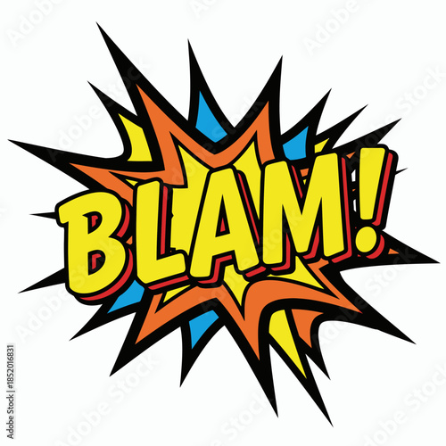 Blam Comic Book Explosion Sound Effect Graphic.