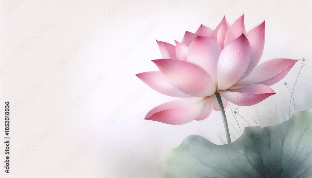 Fototapeta premium An elegant romantic lotus art print, Ai generated image