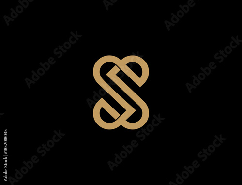 Abstract letter s logo on black background