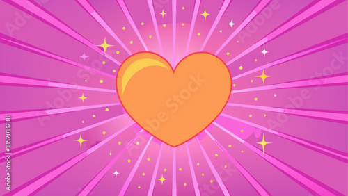 Radiant heart surrounded by stars