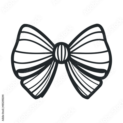 This elegant outline drawing of a classic bowknot is perfect for celebrations, holidays, or adding a stylish decorative touch to gifts, invitations, or graphic projects requiring a festive