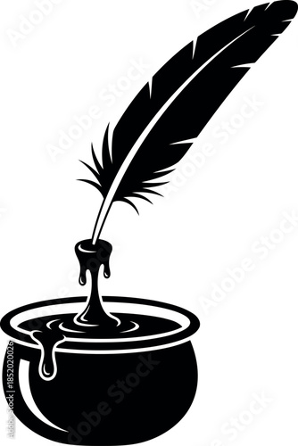 Quill Pen Dip Inkwell Writing Vintage Calligraphy Tool