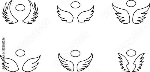 Angel Wings Line Icons