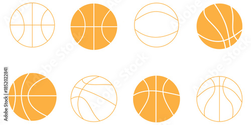 Basketball ball icons set. Basketball Line icon. Basketball ball isolated icon. Vector illustration.