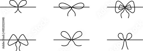 Doodle Gift Bow Line Icons