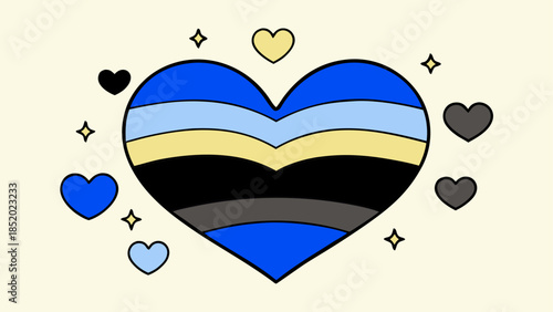 Striped heart symbolizing inclusivity