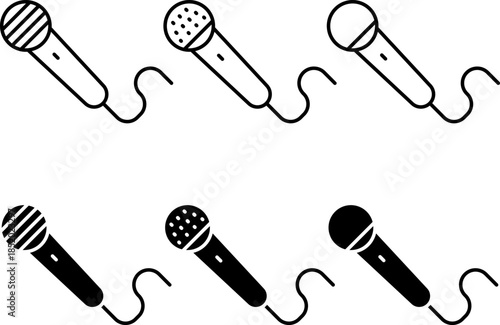 Microphone Line and Fill Icons