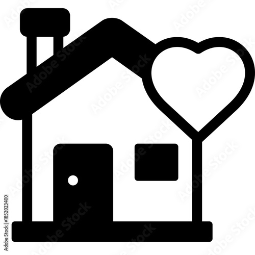 lovely home glyph icon