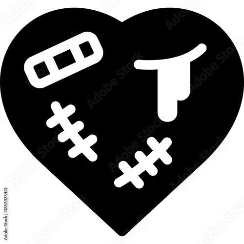 broken hearth glyph icon