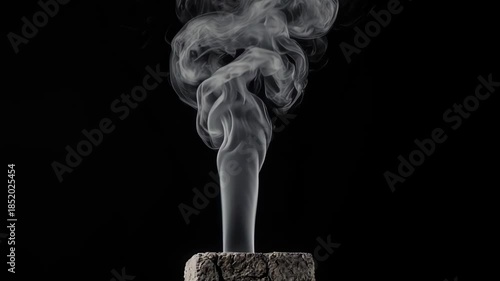 Smoke Rising from Incense Stick on Holder.
