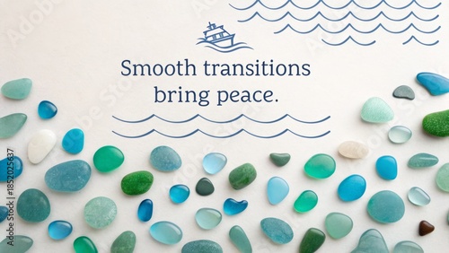 Stones and Boat Representing Smooth Transitions and Peace