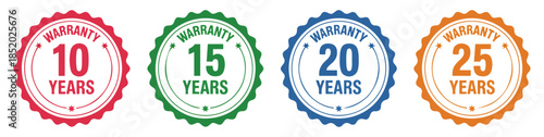 warranty guarantee seals icons set