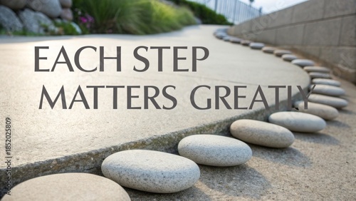 Stones on stone steps leading along a winding pathway