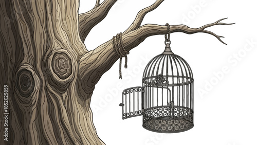 birdcage with a bird