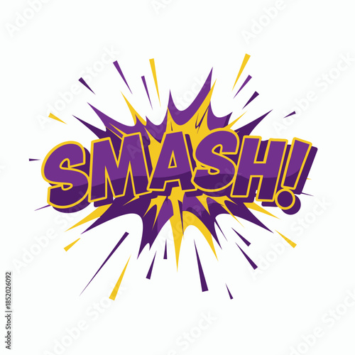 Smash Comic Book Style Explosion Graphic Design Element.