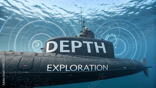 Submarine exploring the depths of the ocean