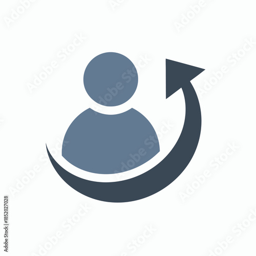 User profile with a curved arrow indicating return or refresh.