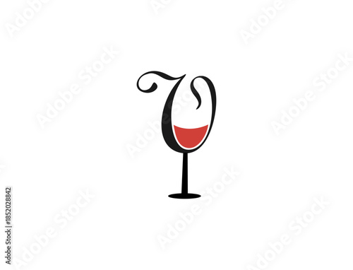Wine glass illustration on white background