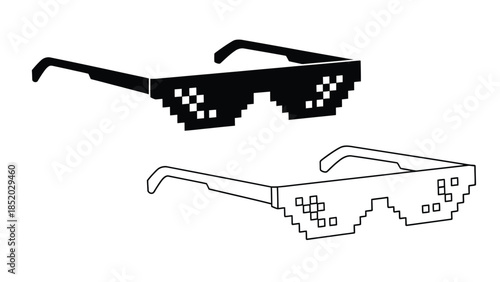 Pixelated sunglasses a digital art representation of trendy eyewear