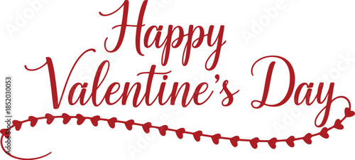 Happy Valentine's Day Elegant Script Typography Vector
