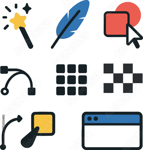 Graphic Design Tools And Creative Process Seamless Pattern