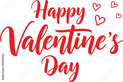 Konstfotografi Happy Valentine's Day Vector with Charming Hearts and Typography