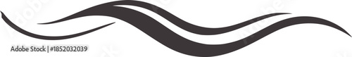 Minimalist black wavy line with three smooth curves