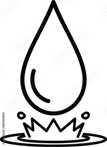 Water droplet splashing into a puddle