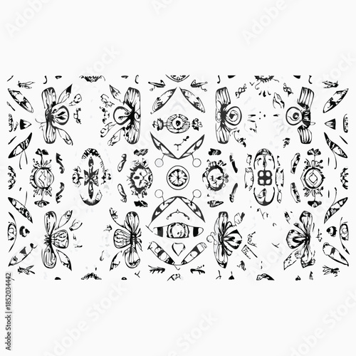 set of vector floral elements