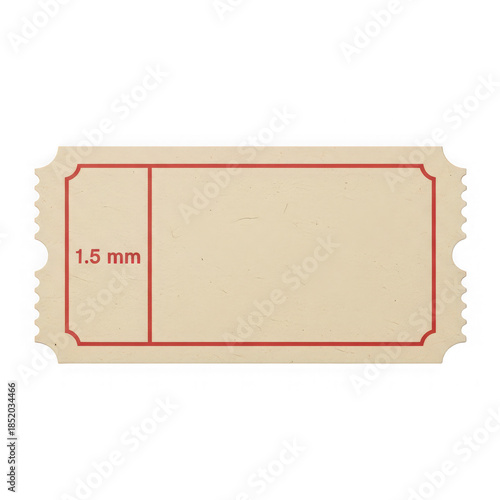 Brown paper ticket outline isolated on transparent background