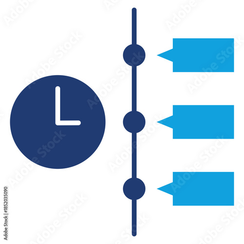 Time Line Flat Blue Icon Vector Illustration