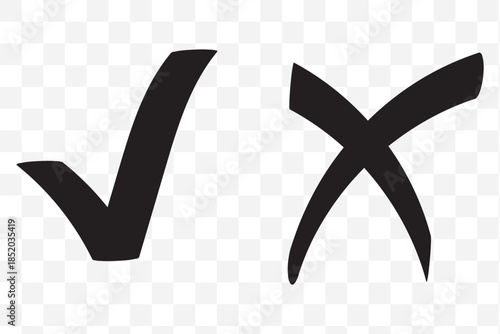 Check mark icon set. Check box icon with right and wrong buttons and yes or no checkmark icons in green tick box and red cross. vector illustration. Best Design. EPS 10