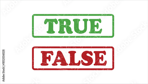 True and false  grunge vector design