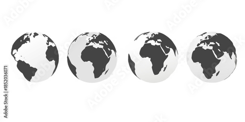 A series of grayscale images depicting earth s rotation over time