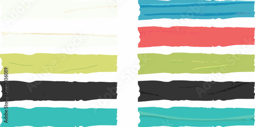 Abstract colorful paint strokes and swatches in a grid pattern