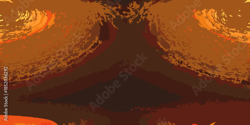 Abstract image with warm tones and a central dark triangular shape