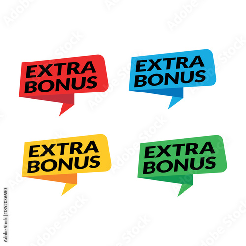 Vibrant Extra Bonus Promotional Offer Tags Collection
