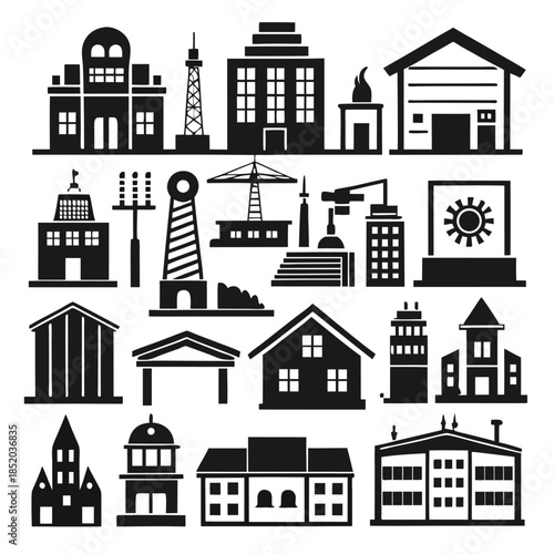 Collection of houses icon