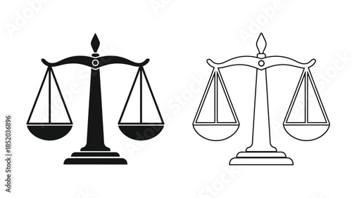 Scales of justice a black and white illustration of balanced legal symbolism