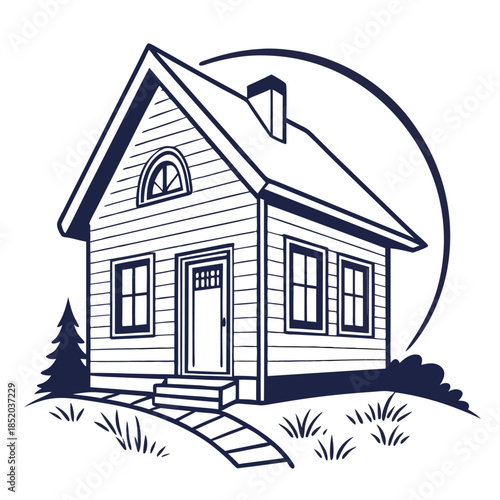 sketch of a house vector