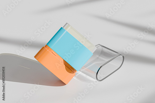 small size Sunscreen Stick packaging with translucent clear cap, plastic Cosmetic foundation Stick mockup, oval shape twist up solid cream stick packaging, Rotating Push up Deodorant Tube container