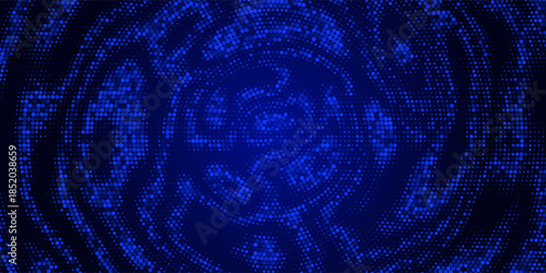 High-tech network grid with blue lines and dotted details. Dynamic 3D banner showcasing futuristic technology. Perfect for science events and innovative tech-based concepts